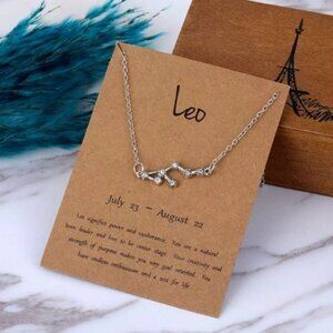 🎉 New Leo Zodiac Sign Silver Plated Necklace